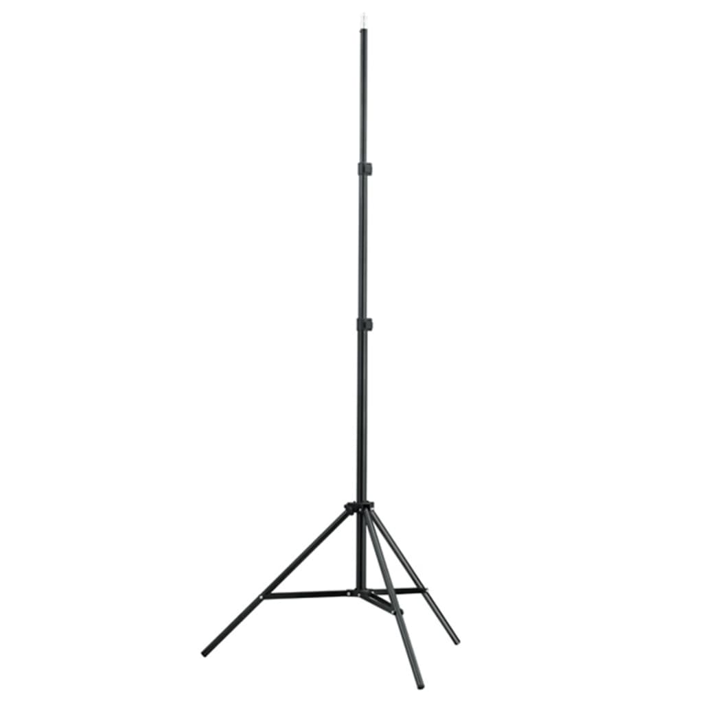 Fotostudiosett med bakgrunn, lamper og parasoller