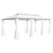Paviljong med gardiner 600x298x270 cm hvit 180g/m²