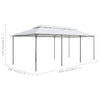 Paviljong med gardiner 600x298x270 cm hvit 180g/m²