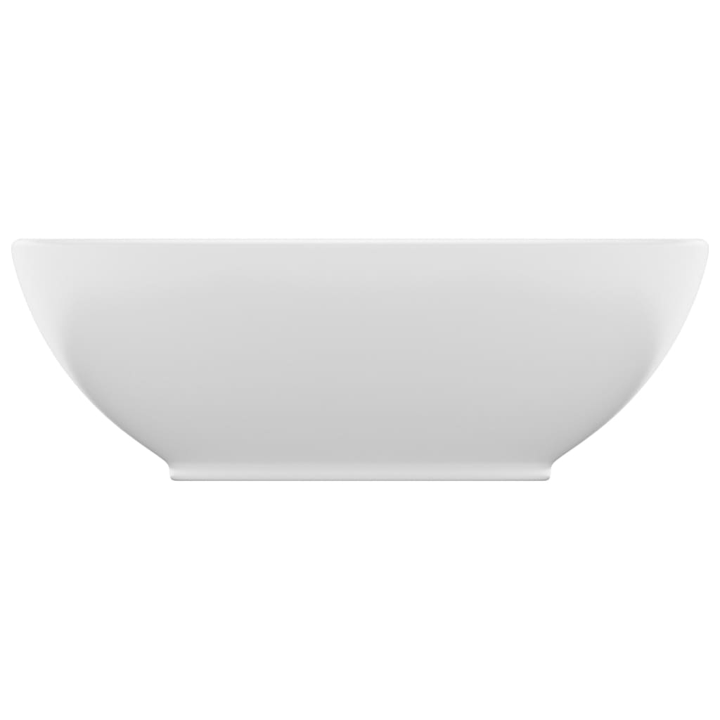 Luksuriøs servant ovalformet matt hvit 40x33 cm keramisk