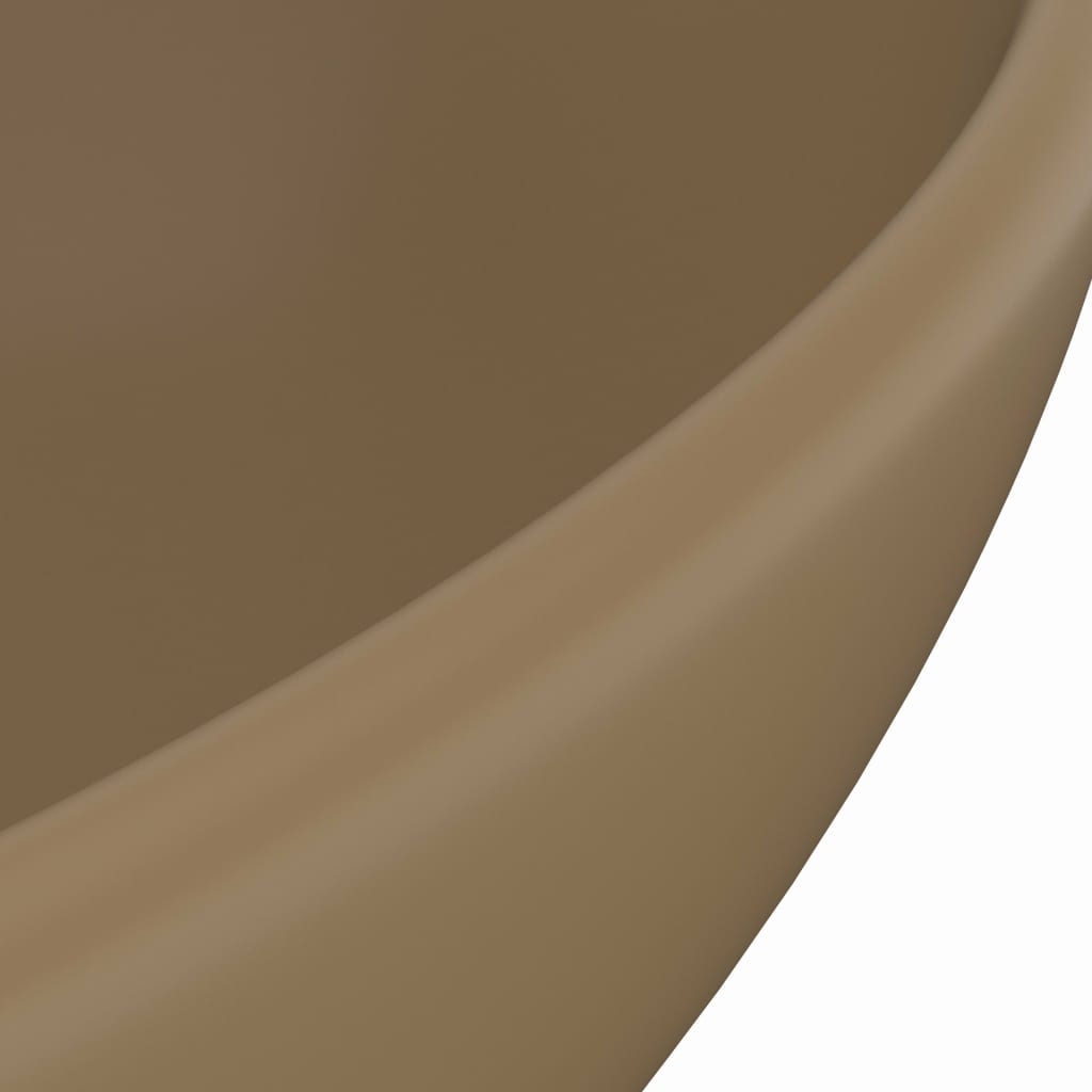 Luksuriøs servant ovalformet matt kremhvit 40x33 cm keramisk