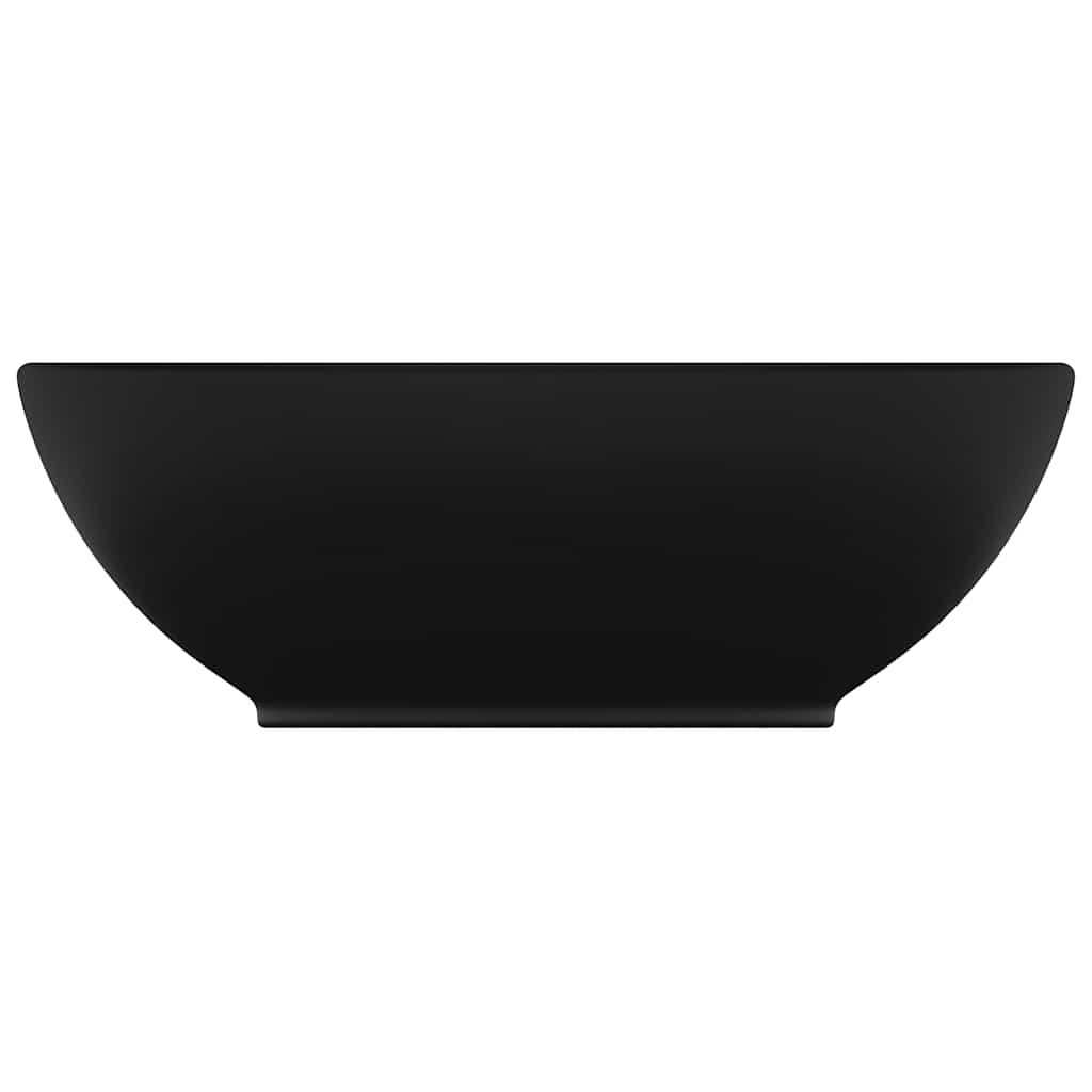 Luksuriøs servant ovalformet matt svart 40x33 cm keramisk