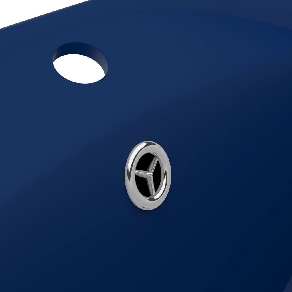 Luksuriøs servant overløp oval matt mørkeblå 58,5x39cm keramisk