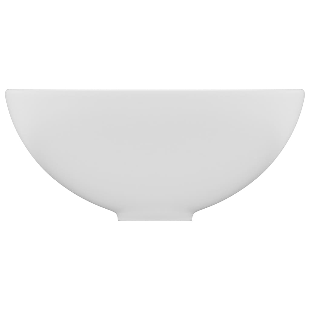 Luksuriøs servant rund matt hvit 32,5x14 cm keramisk