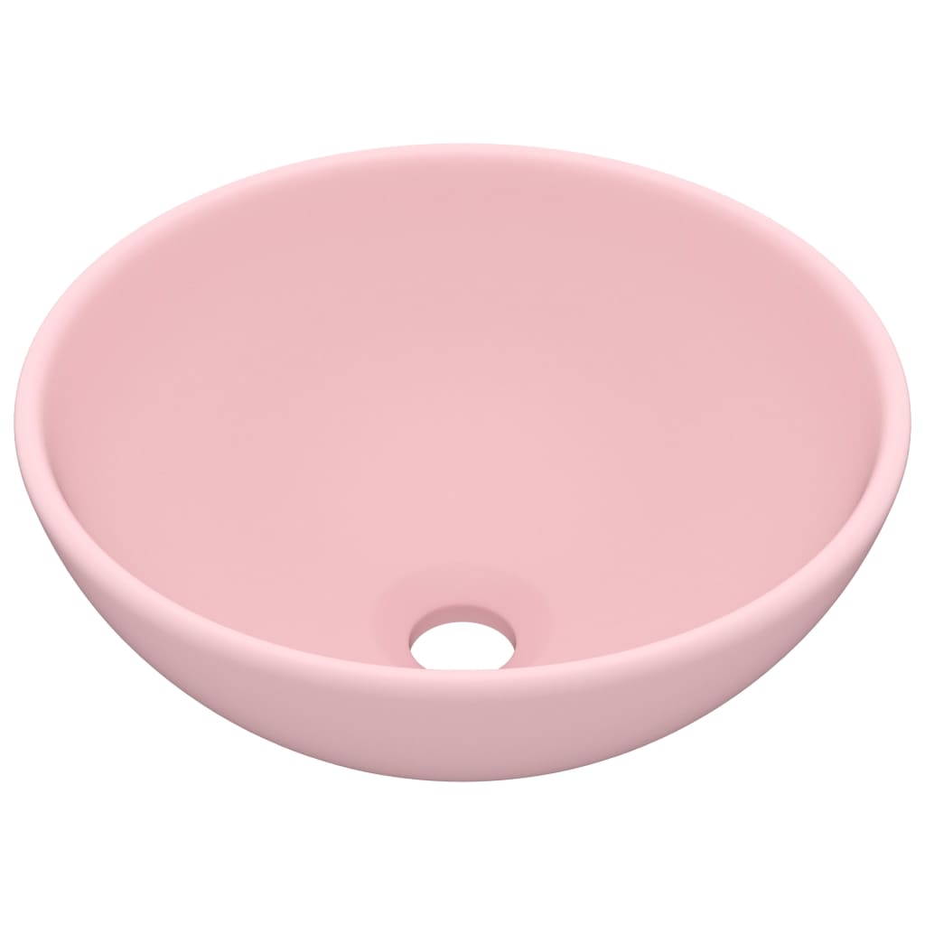 Luksuriøs servant rund matt rosa 32,5x14 cm keramisk