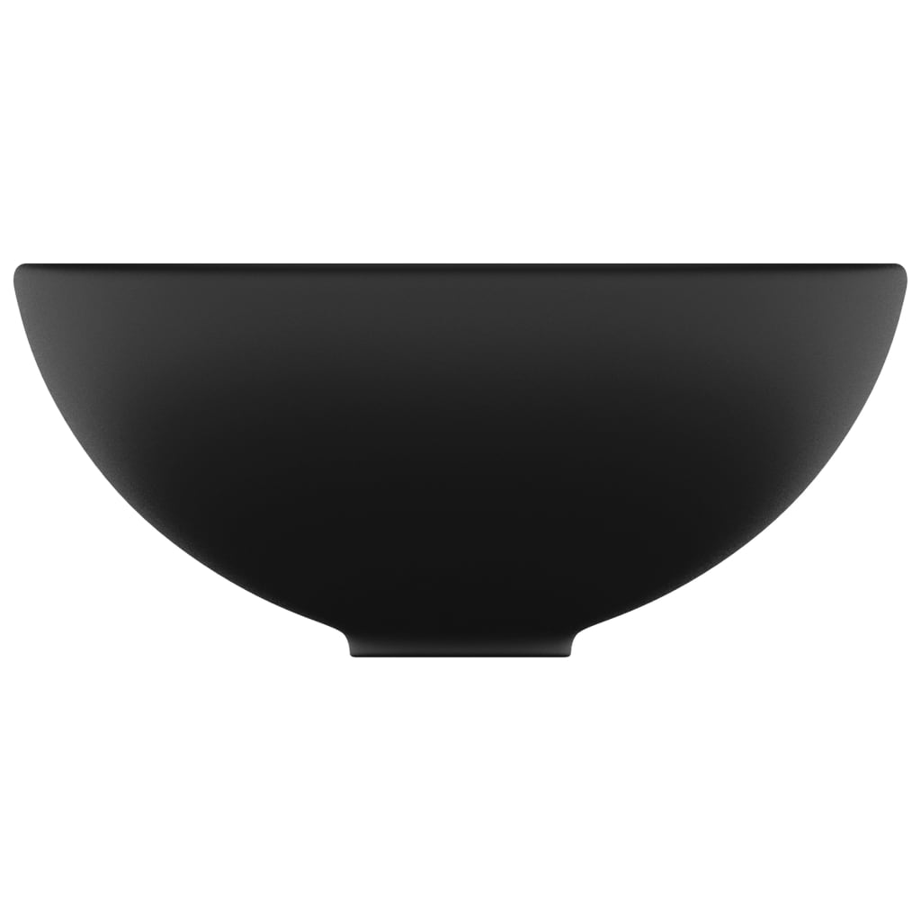 Luksuriøs servant rund matt svart 32,5x14 cm keramisk