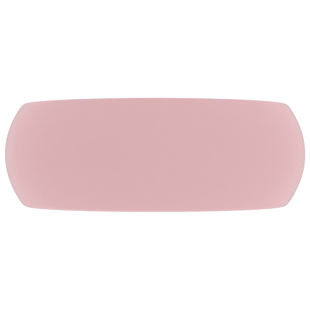 Luksuriøs servant rund matt rosa 40x15 cm keramisk