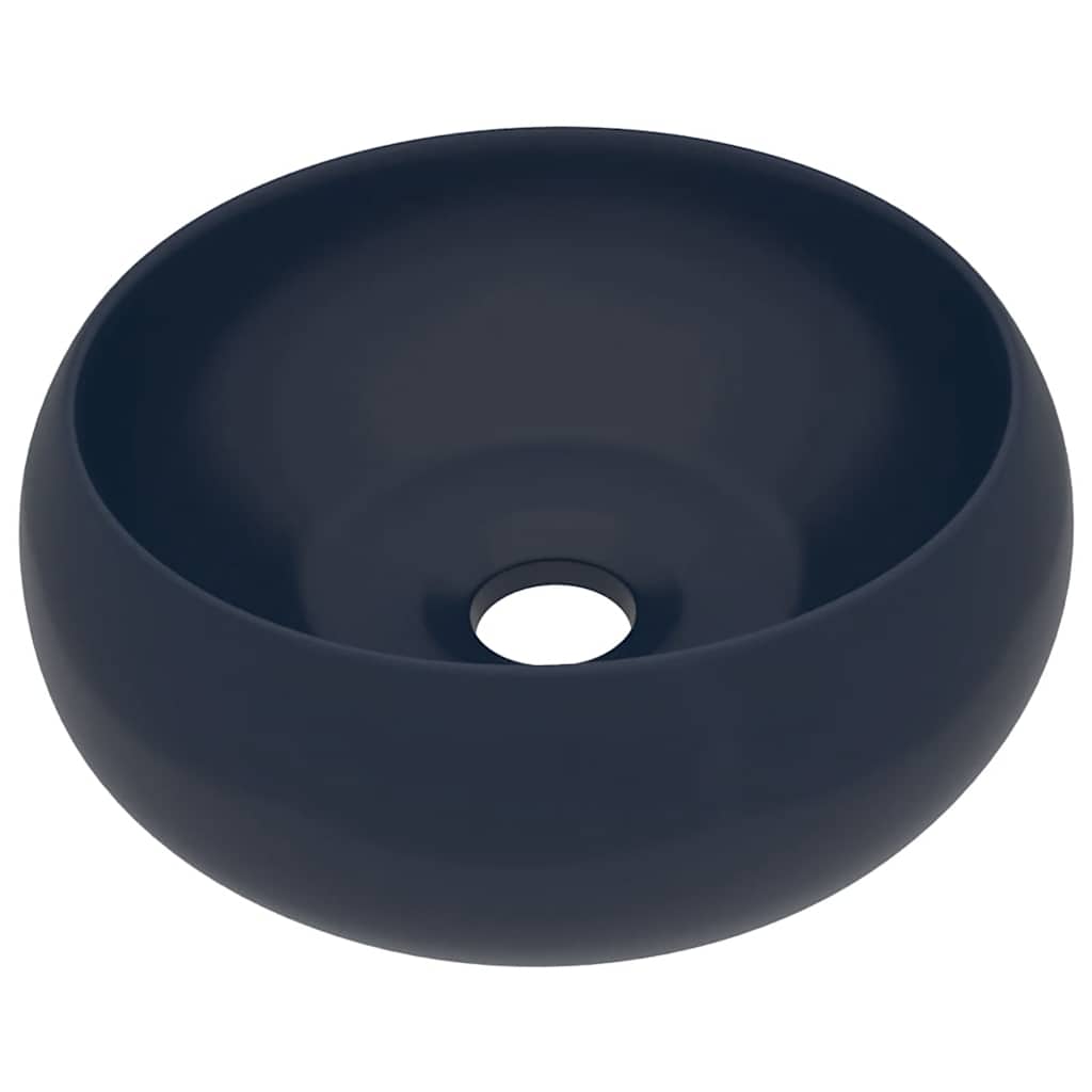 Luksuriøs servant rund matt mørkeblå 40x15 cm keramisk