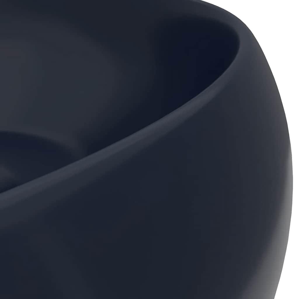 Luksuriøs servant rund matt mørkeblå 40x15 cm keramisk