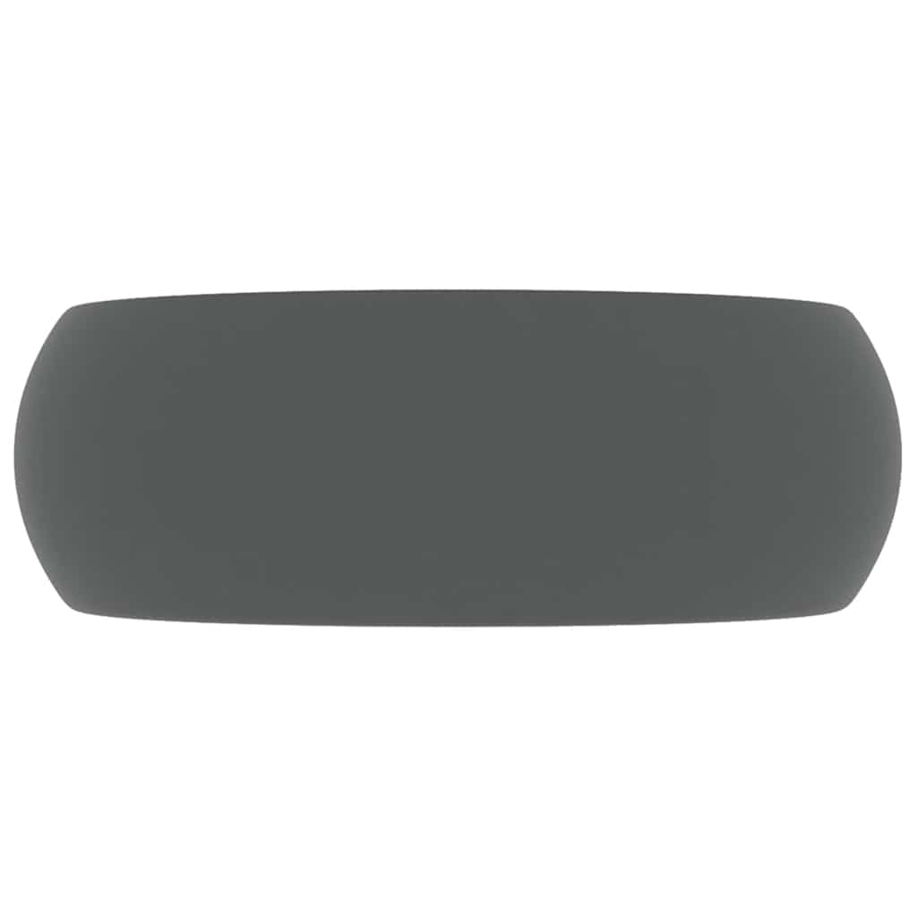 Luksuriøs servant rund matt mørkegrå 40x15 cm keramisk