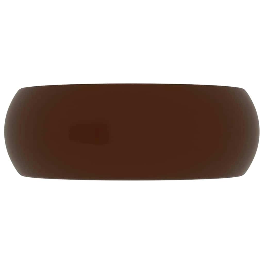 Luksuriøs servant rund matt mørkebrun 40x15 cm keramisk