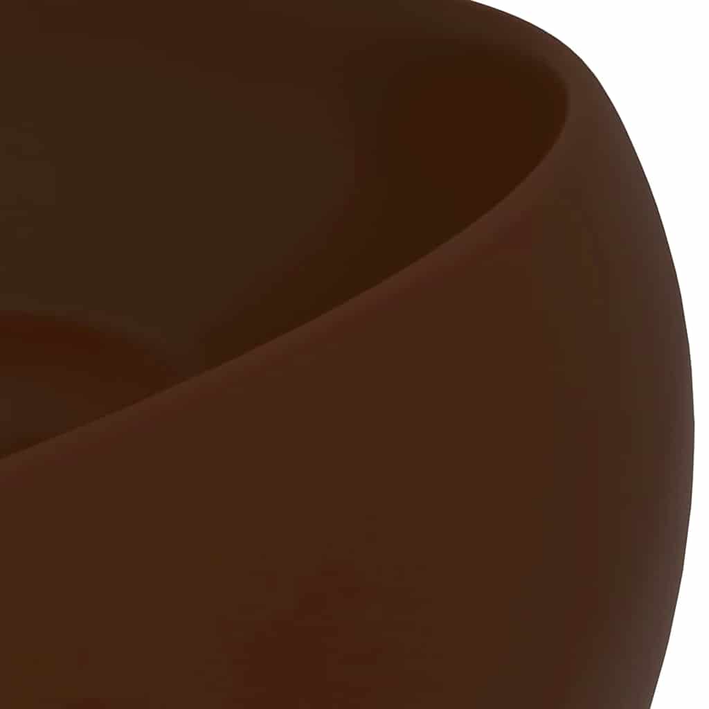Luksuriøs servant rund matt mørkebrun 40x15 cm keramisk