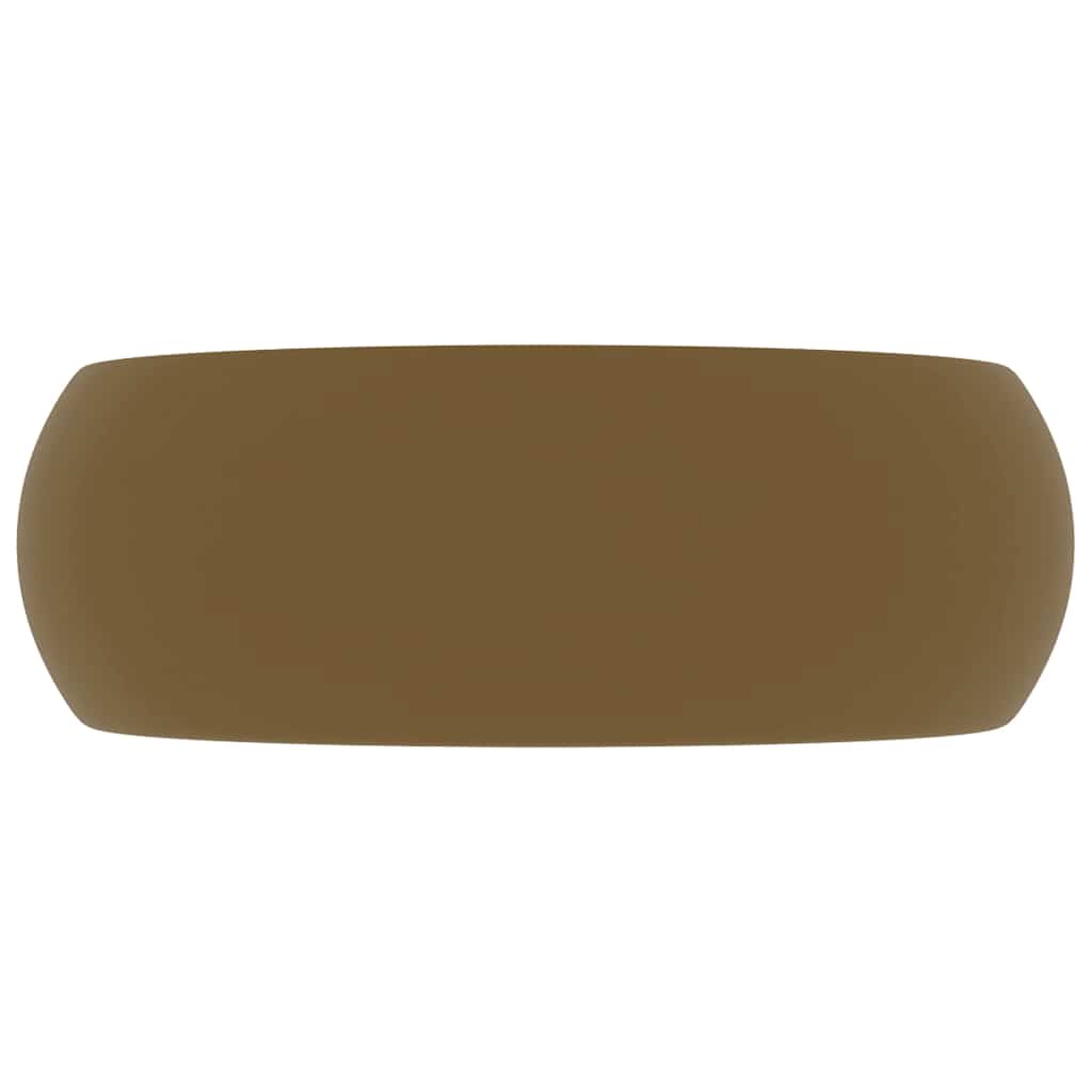 Luksuriøs servant rund matt kremhvit 40x15 cm keramisk