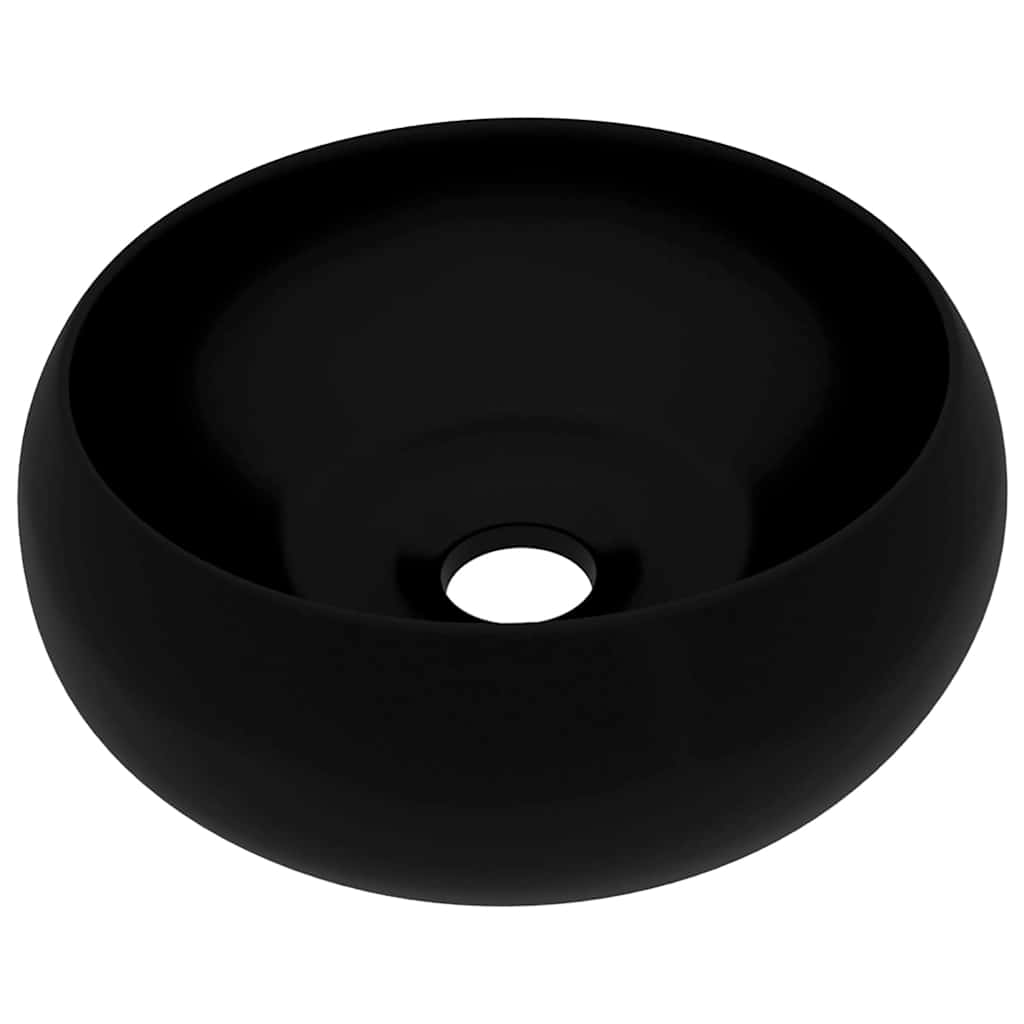 Luksuriøs servant rund matt svart 40x15 cm keramisk