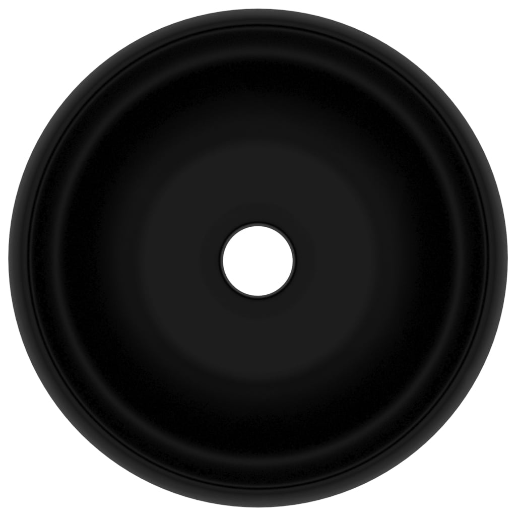 Luksuriøs servant rund matt svart 40x15 cm keramisk