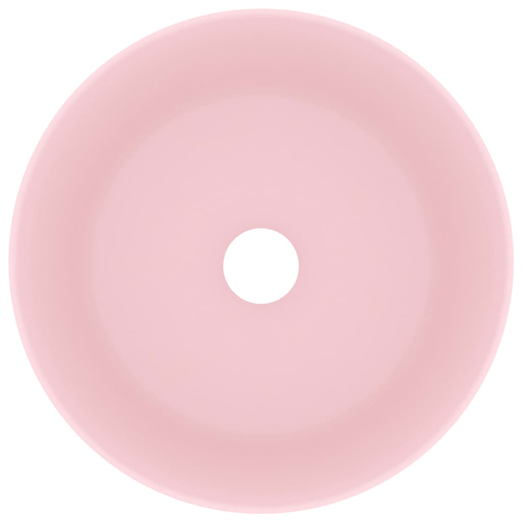 Luksuriøs servant rund matt rosa 40x15 cm keramisk