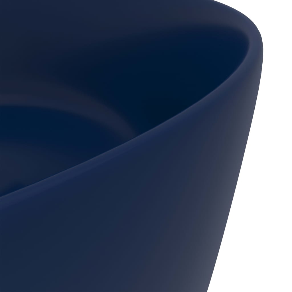 Luksuriøs servant rund matt mørkeblå 40x15 cm keramisk