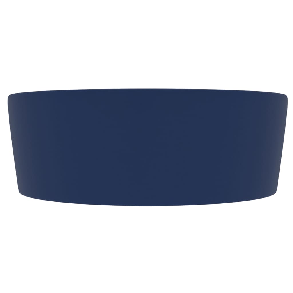 Luksuriøs servant med overløp matt mørkeblå 36x13 cm keramisk
