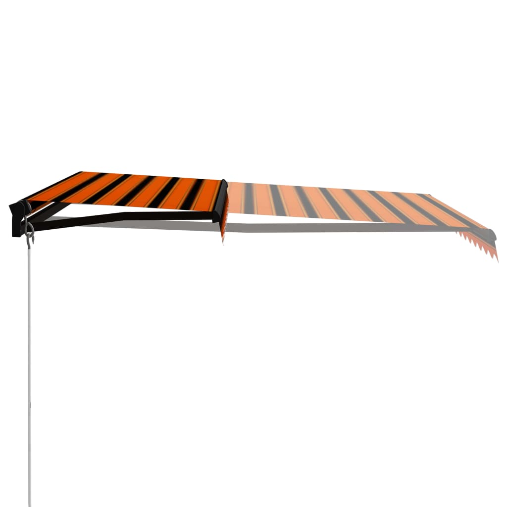 Manuell uttrekkbar markise 300x250 cm oransje og brun vidaXL