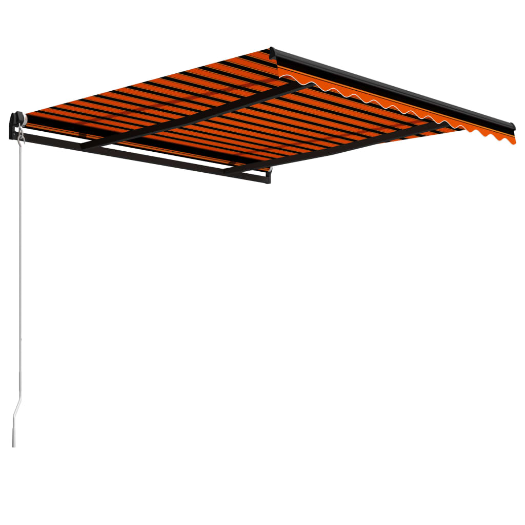 Manuell uttrekkbar markise 300x250 cm oransje og brun vidaXL