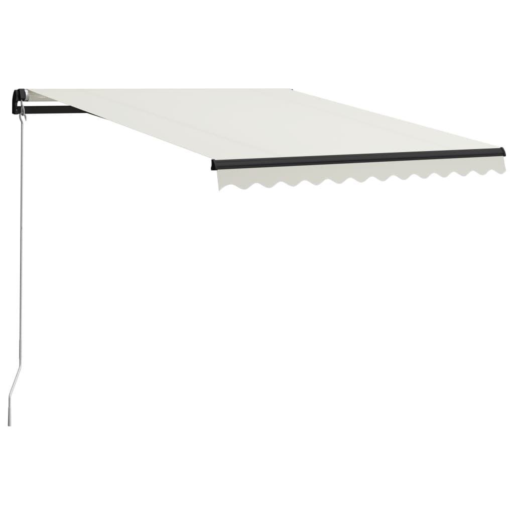 Manuell uttrekkbar markise med LED 300x250 cm kremhvit