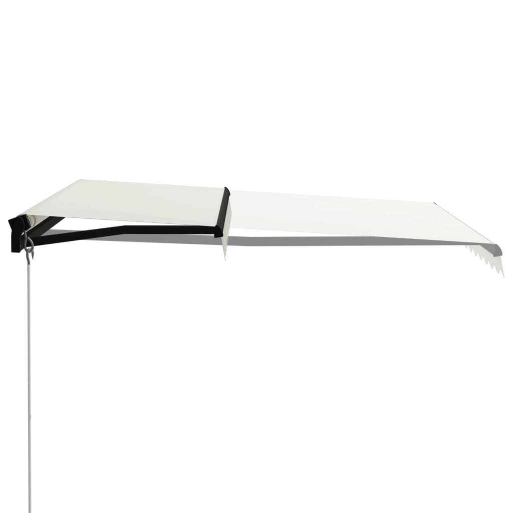 Manuell uttrekkbar markise med LED 300x250 cm kremhvit