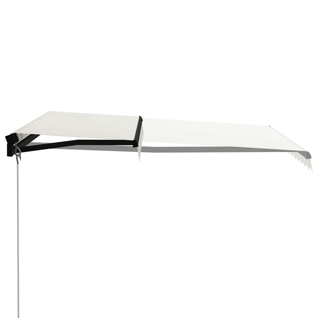 Manuell uttrekkbar markise med LED 300x250 cm kremhvit vidaXL