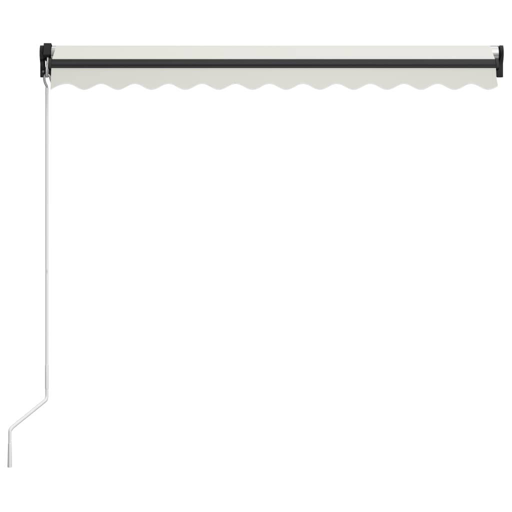 Manuell uttrekkbar markise med LED 300x250 cm kremhvit