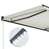 Manuell uttrekkbar markise med LED 300x250 cm kremhvit