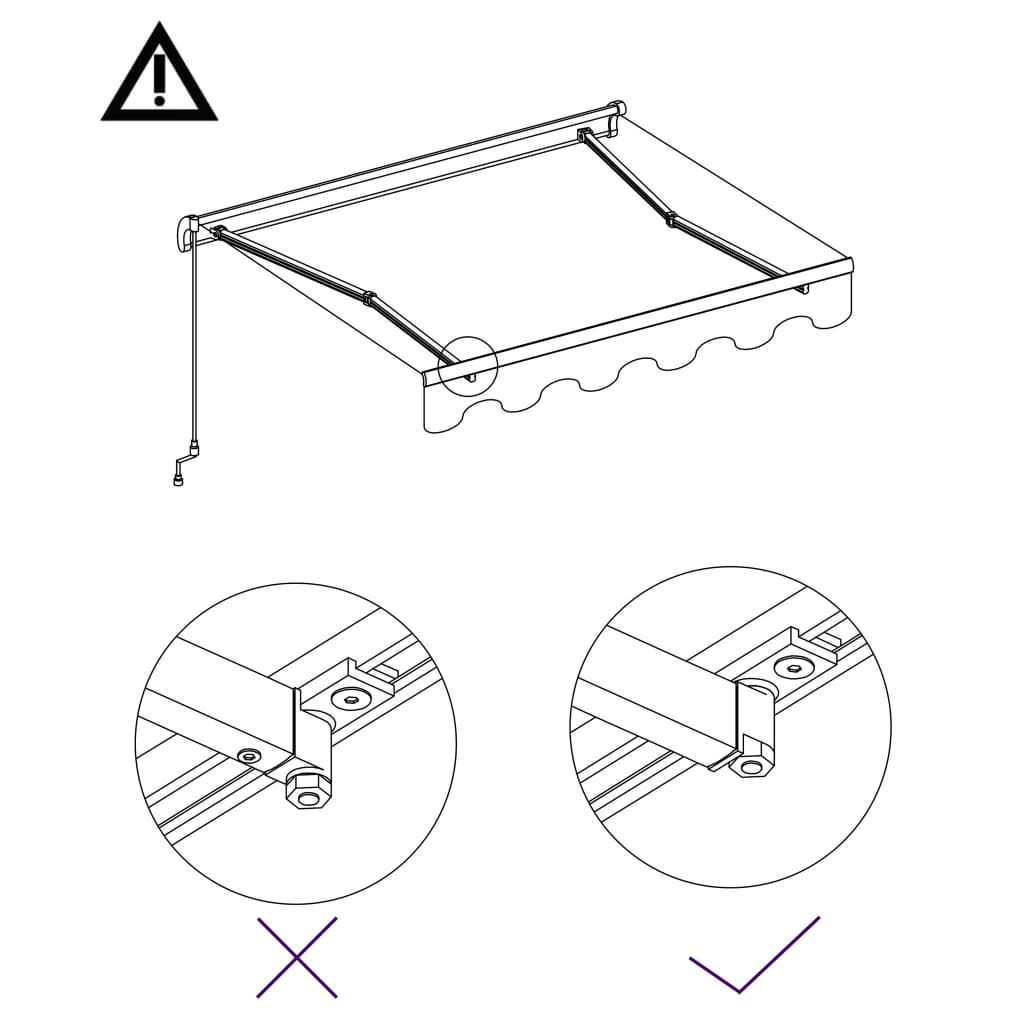 Automatisk uttrekkbar markise 300x250 cm blå og hvit