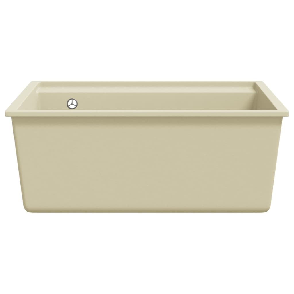 Vask med overløpshull beige granitt
