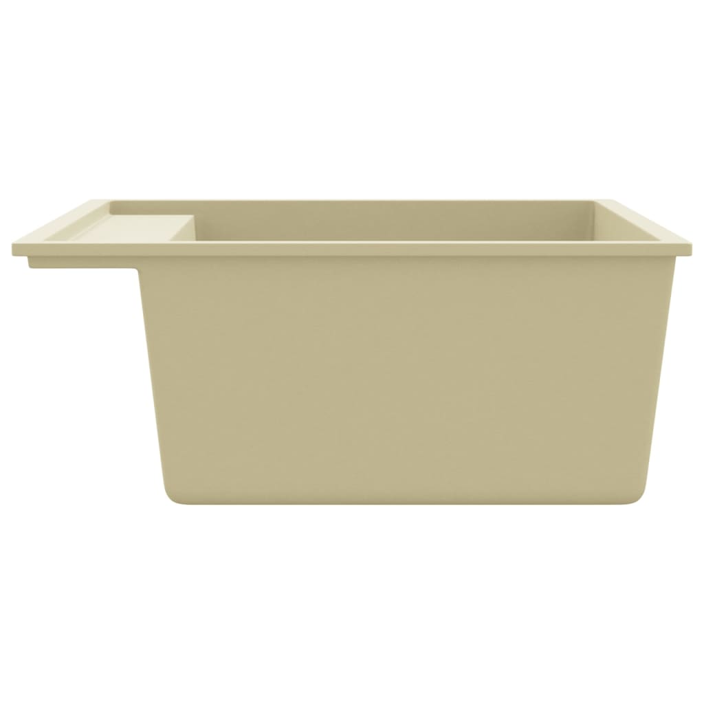 Vask med overløpshull beige granitt