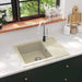 Vask med overløpshull oval beige granitt