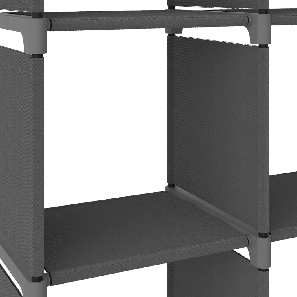 Displayhylle med 12 kuber grå 103x30x141 cm stoff