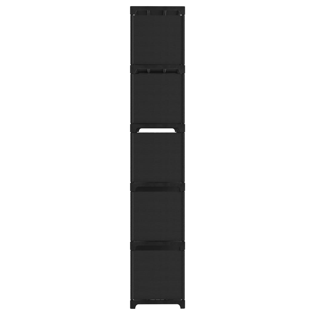 Displayhylle med 15 kuber svart 103x30x175,5 cm stoff