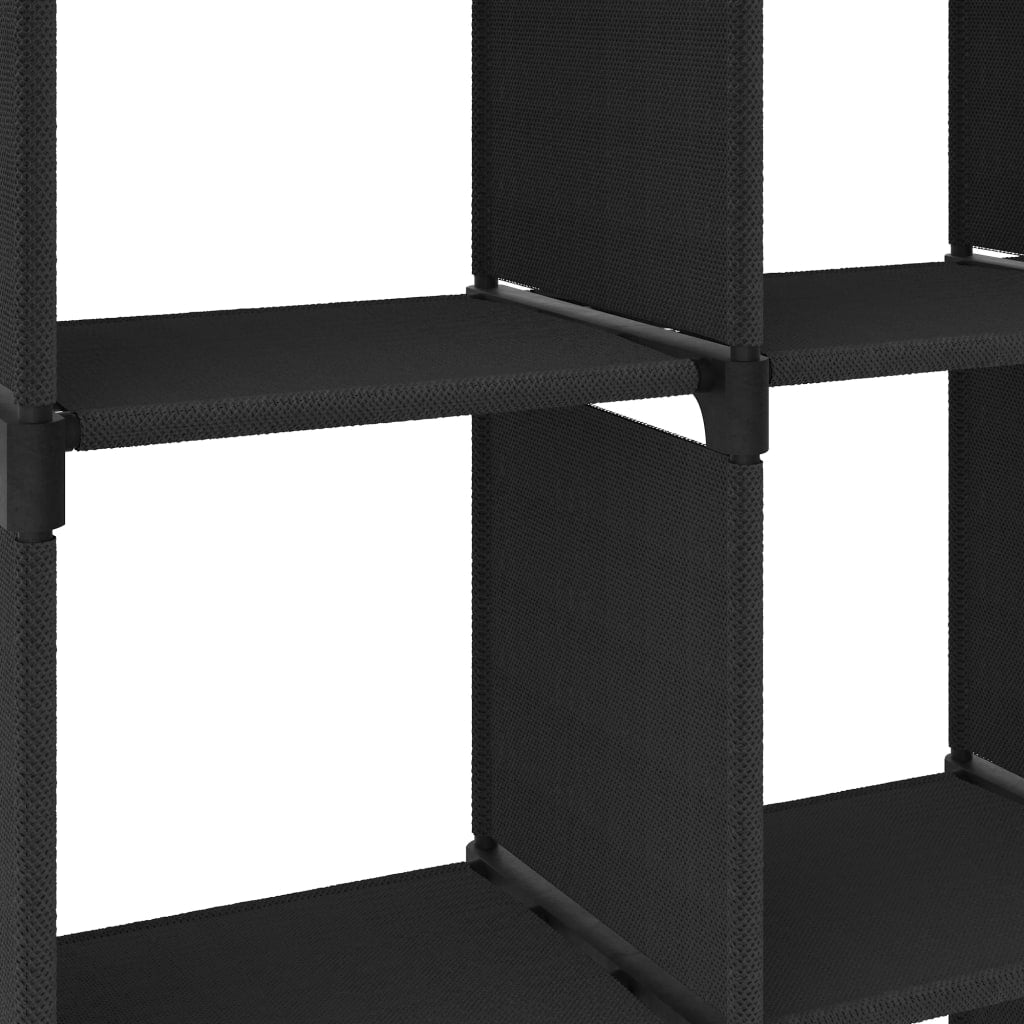 Displayhylle med 15 kuber svart 103x30x175,5 cm stoff