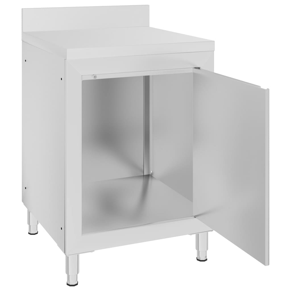 Kommersielt arbeidsbord med skap 60x60x96 cm rustfritt stål