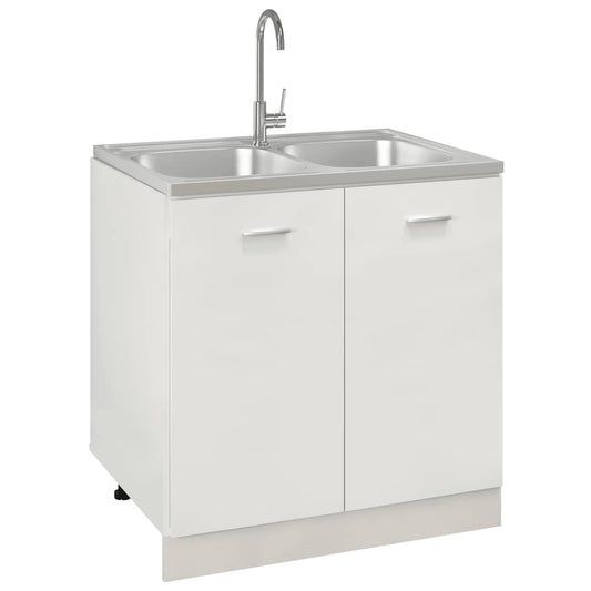 Dobbel kjøkkenvask sølv 800x600x155 mm rustfritt stål