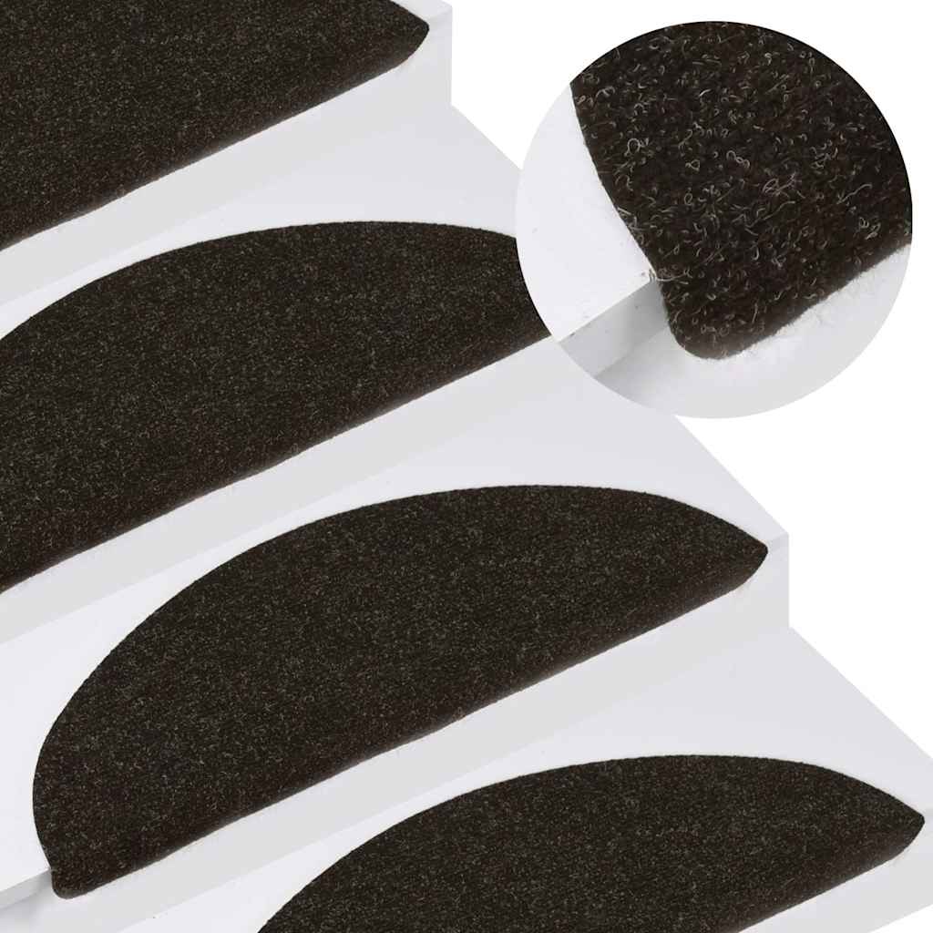Trappematter selvklebende 15 stk 65x21x4 cm mørkebrune halvrund store