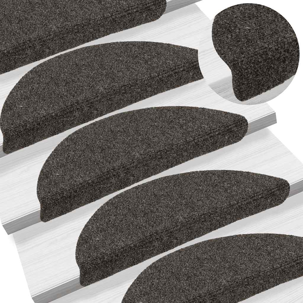 Trappematter selvklebende 15 stk 56x17x3 cm antrasitt halvrund