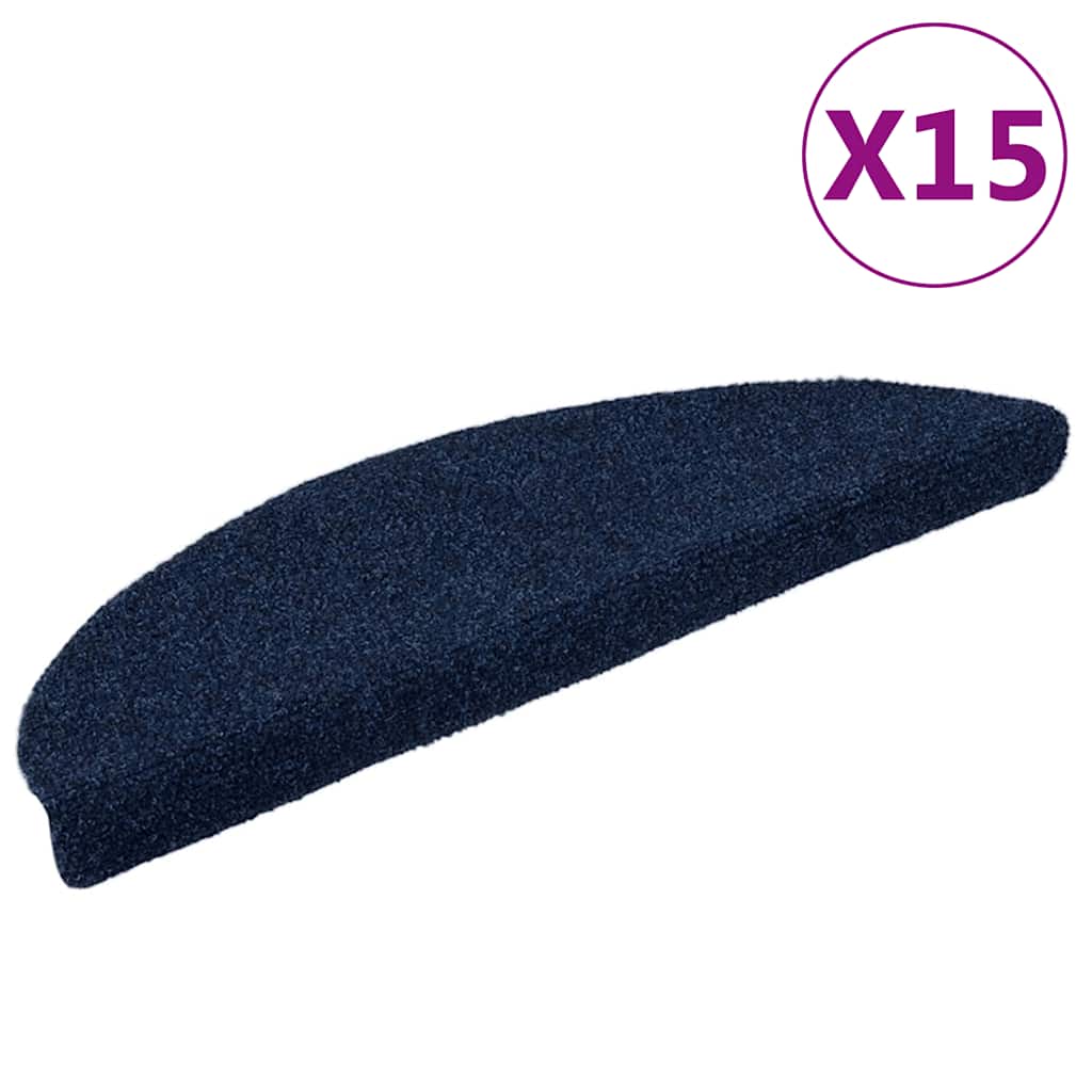 Trappematter selvklebende 15 stk 56x17x3 cm marineblå halvrund
