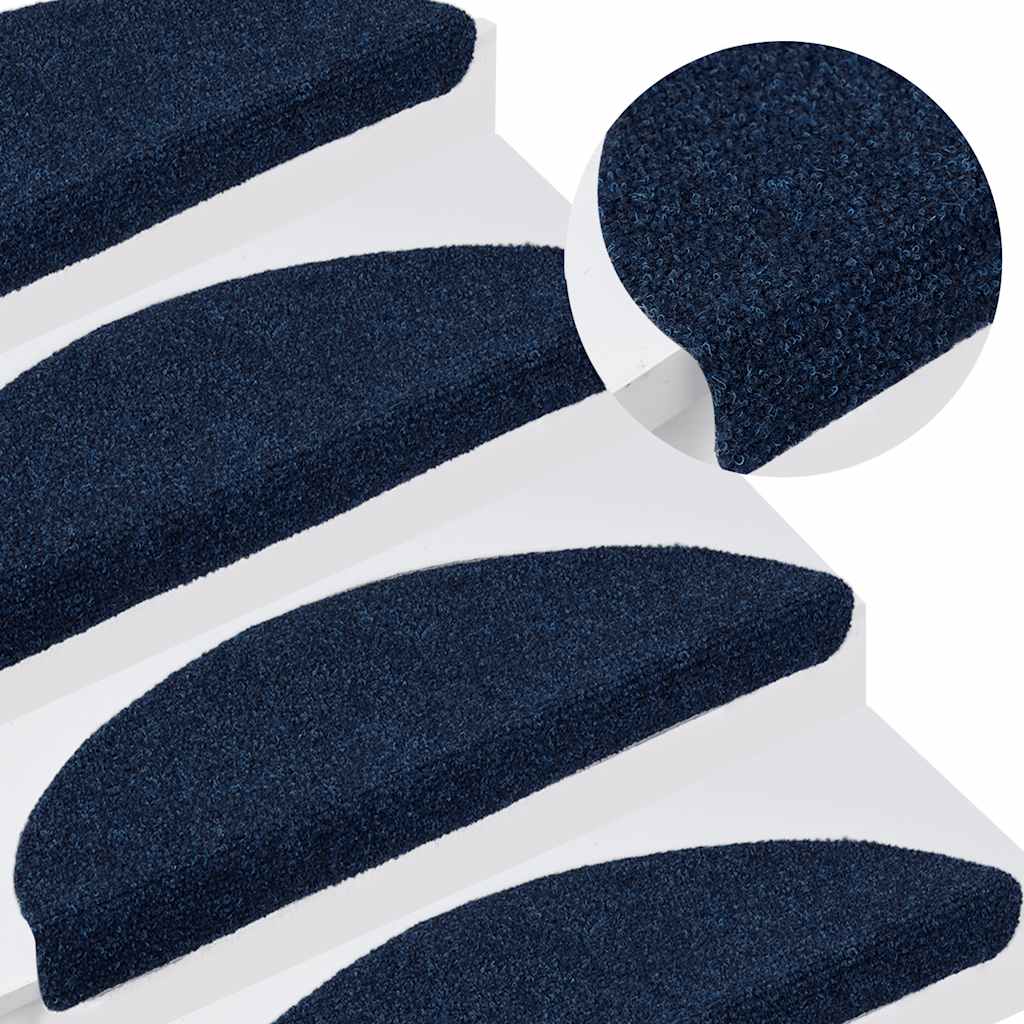 Trappematter selvklebende 15 stk 65x21x4 cm marineblå halvrund store