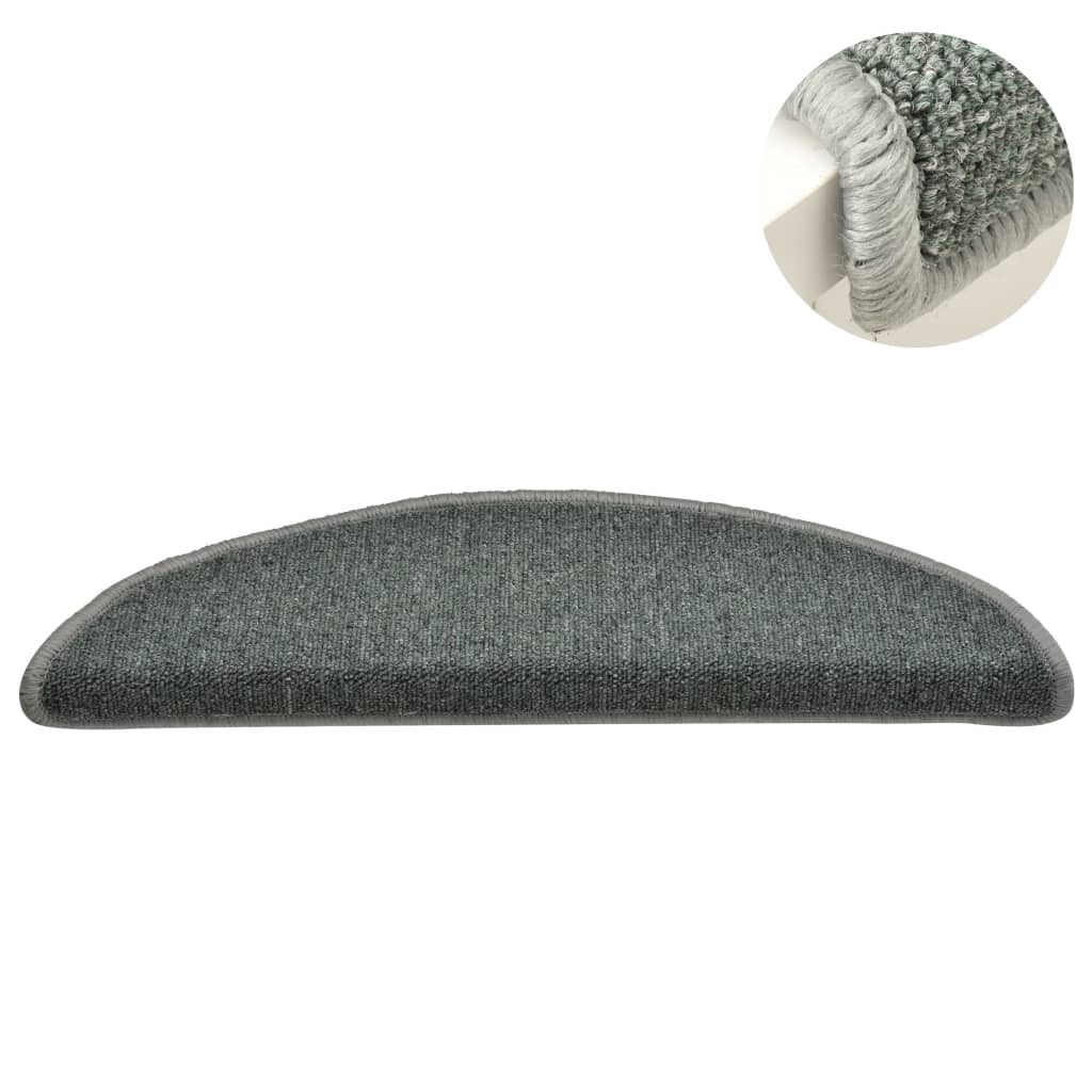 Trappematter 15 stk 56x17x3 cm mørkegrønne halvrund