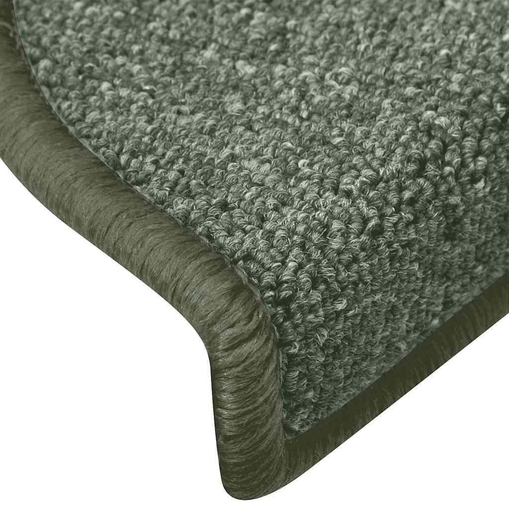 Trappematter 15 stk 65x24x4 cm mørkegrønne halvrund store