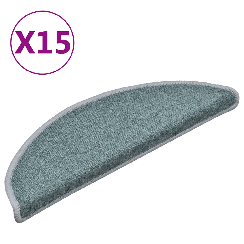 Trappematter 15 stk 56x17x3 cm sjøblå halvrund