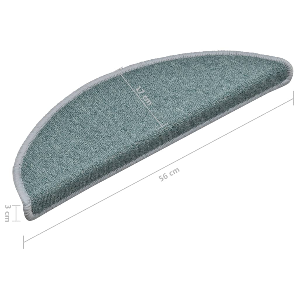 Trappematter 15 stk 56x17x3 cm sjøblå halvrund