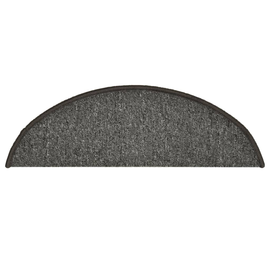 Trappematter 15 stk 56x17x3 cm mørkegrå halvrund
