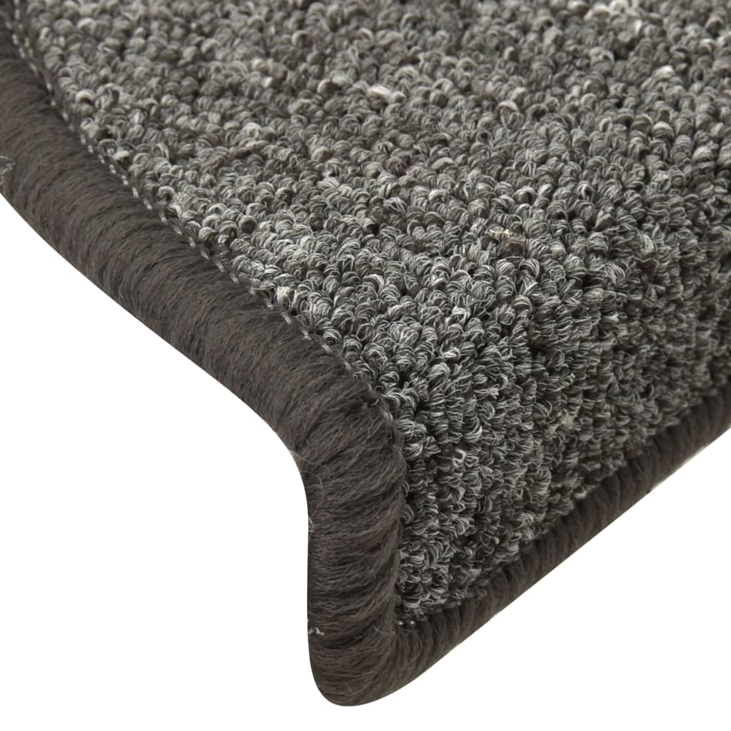 Trappematter 15 stk 56x17x3 cm mørkegrå halvrund