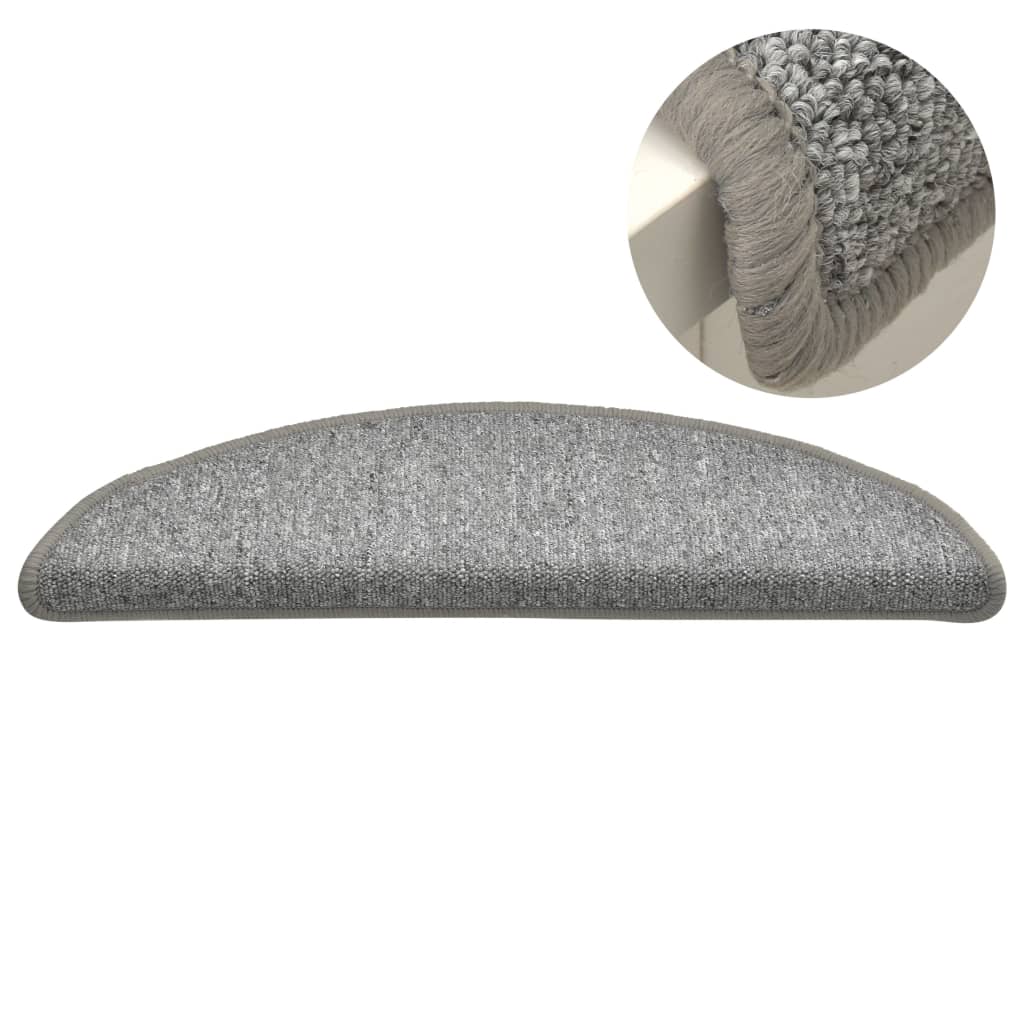 Trappematter 15 stk 56x17x3 cm lysegrå halvrund