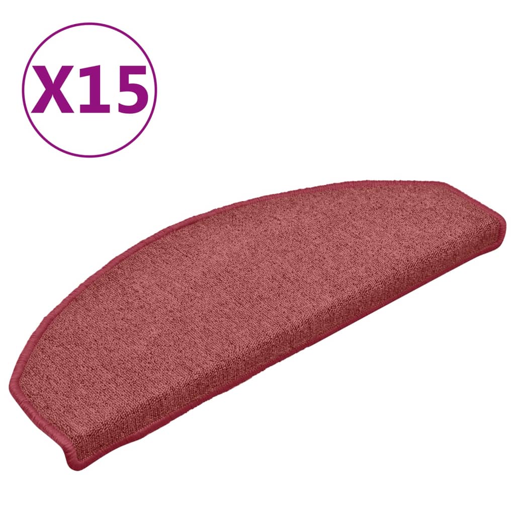 Trappematter 15 stk 65x24x4 cm bordeaux halvrund store